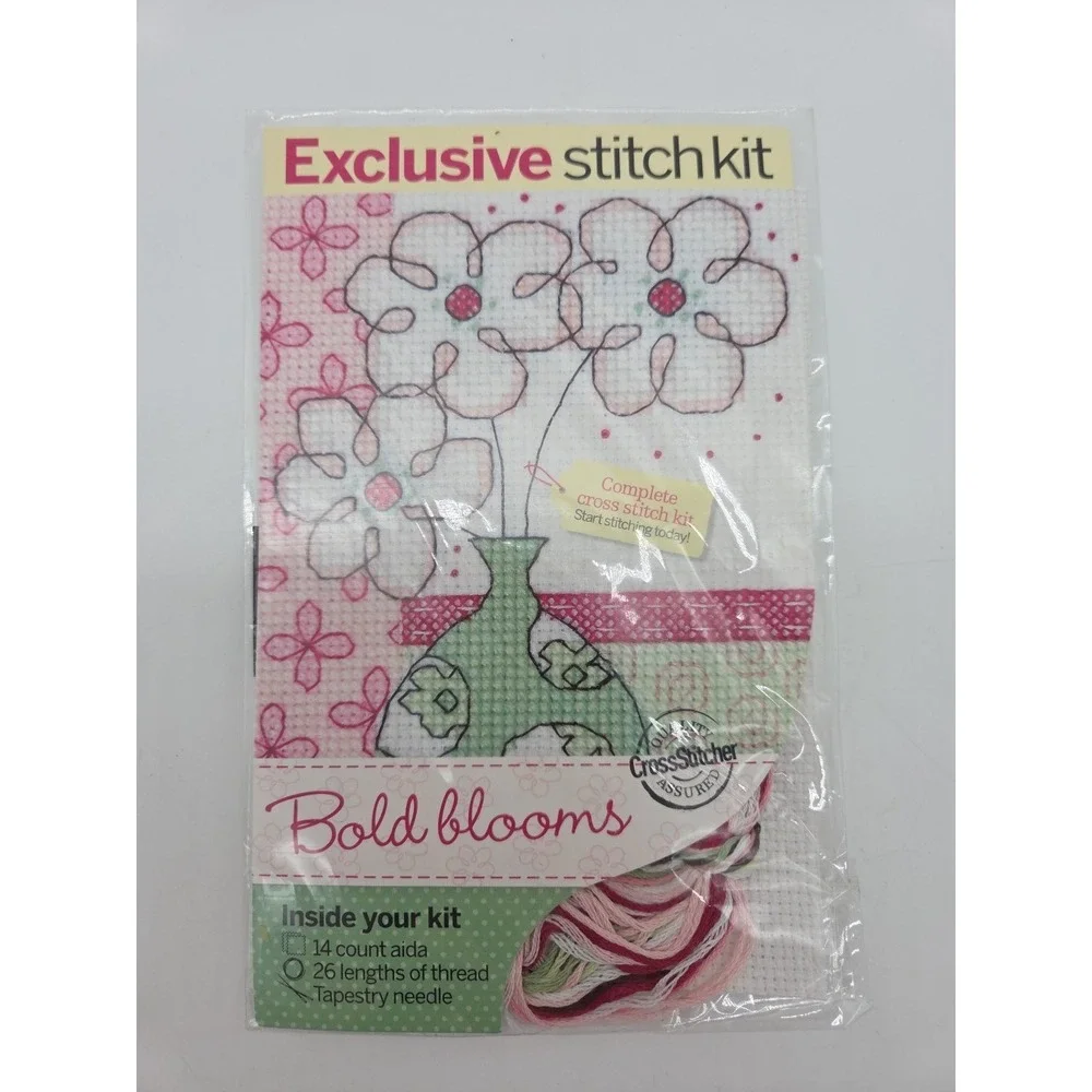 NEW Cross Stitcher BOLD BLOOMS Small Exclusive Stitch Kit Flowers